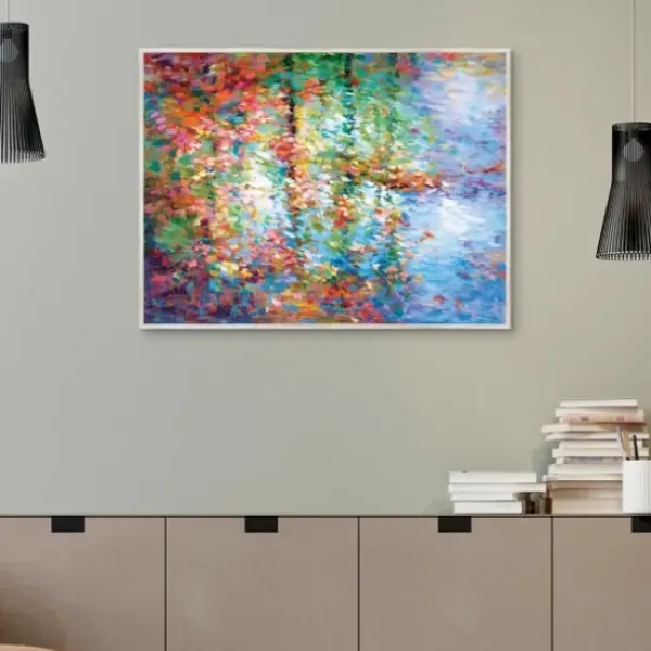Canvas Art-Kirkland's Home Colorful Reflections I Framed Canvas Art Print Blue/Orange/Multi
