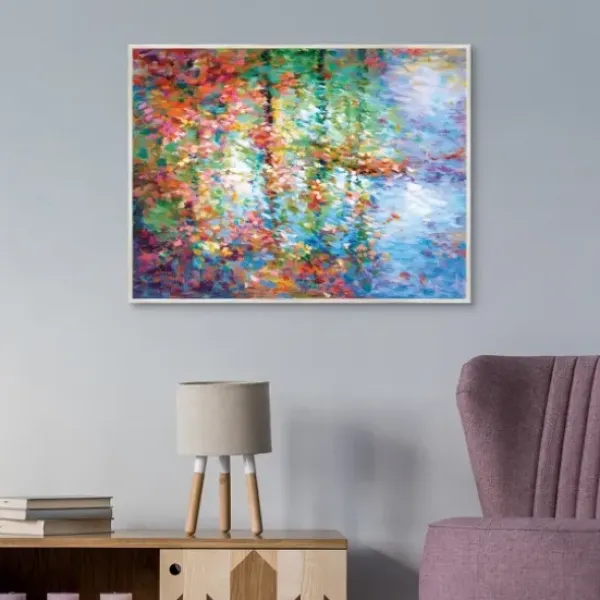 Canvas Art-Kirkland's Home Colorful Reflections I Framed Canvas Art Print Blue/Orange/Multi