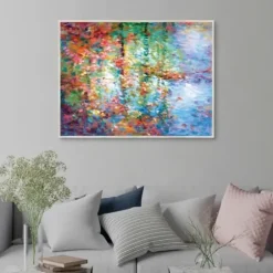 Canvas Art-Kirkland's Home Colorful Reflections I Framed Canvas Art Print Blue/Orange/Multi
