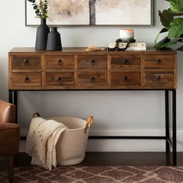 Console Tables-Kirkland's Home Console Table With Keeping Drawers Brown