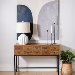 Console Tables-Kirkland's Home Console Table With Keeping Drawers Brown