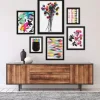 Framed Art-Kirkland's Home Contemporary Florals 6-Pc. Wall Art Set Black/White/Pink