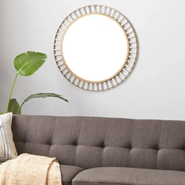 Decorative Mirrors-Kirkland's Home Contemporary Gold Frame With Beads Mirror