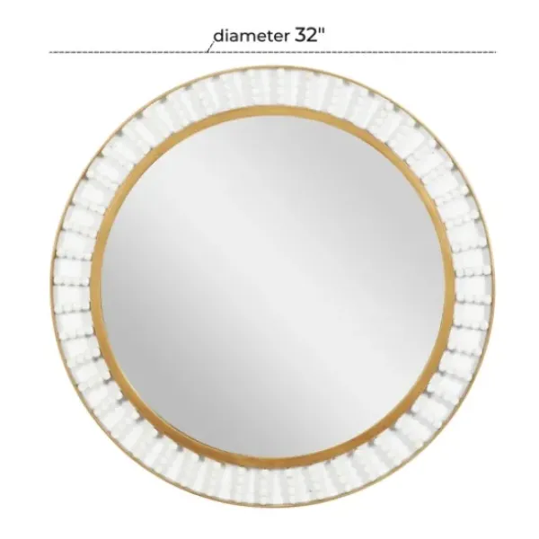 Decorative Mirrors-Kirkland's Home Contemporary Gold Frame With Beads Mirror