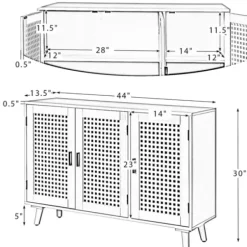 Cabinets & Sideboards-Kirkland's Home Contemporary Lattice Doors Sideboard White