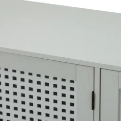 Cabinets & Sideboards-Kirkland's Home Contemporary Lattice Doors Sideboard White