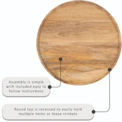Accent & End Tables-Kirkland's Home Copper Plated Accent Table With Mango Wood Top Brown