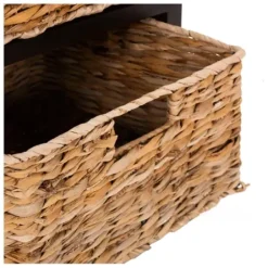 Accent & End Tables-Kirkland's Home Cora Accent Table With Woven Storage Baskets Brown
