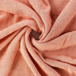 Blankets & Throws-Kirkland's Home Coral Checkered Weave Fringe Throw Pink