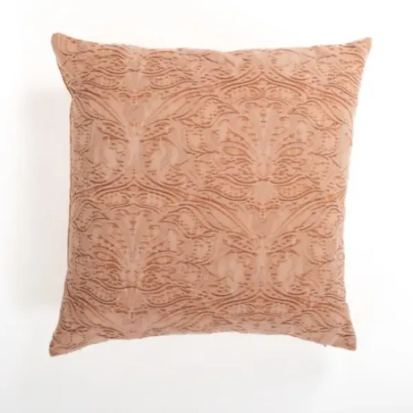 Pillows-Kirkland's Home Coral Chenille Damask Pillow Pink