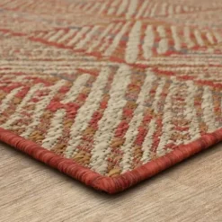 Outdoor Rugs-Kirkland's Home Coral Diamond Indoor/Outdoor Area Rug, 5X7 Orange