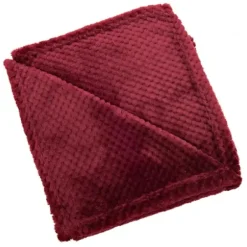 Blankets & Throws-Kirkland's Home Cordovan Heavenly Plush Bubble Throw Red