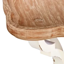 Accent & End Tables-Kirkland's Home Corina Scalloped Accent Table Tan/White
