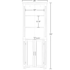Bathroom Furniture-Kirkland's Home Corner Shelf With Cabinet Doors White