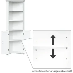 Bathroom Furniture-Kirkland's Home Corner Shelf With Cabinet Doors White