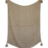 Blankets & Throws-Kirkland's Home Corner Tassel Throw Blanket Tan