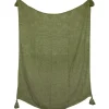 Blankets & Throws-Kirkland's Home Corner Tassel Throw Blanket Green