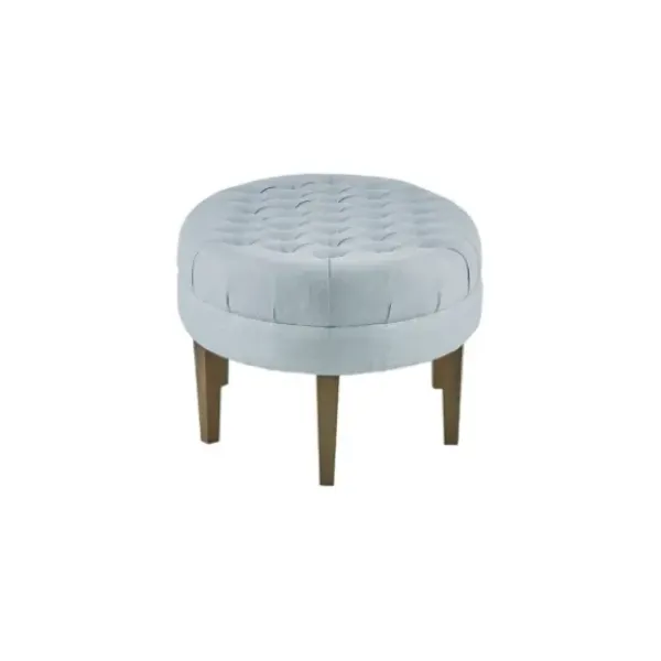 Benches & Ottomans-Kirkland's Home Cory Tufted Dusty Linen Ottoman Blue