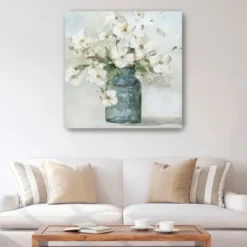 Canvas Art-Kirkland's Home Cottage Charmer Giclee Canvas Art Print, 40X40 In. Blue/White/Green