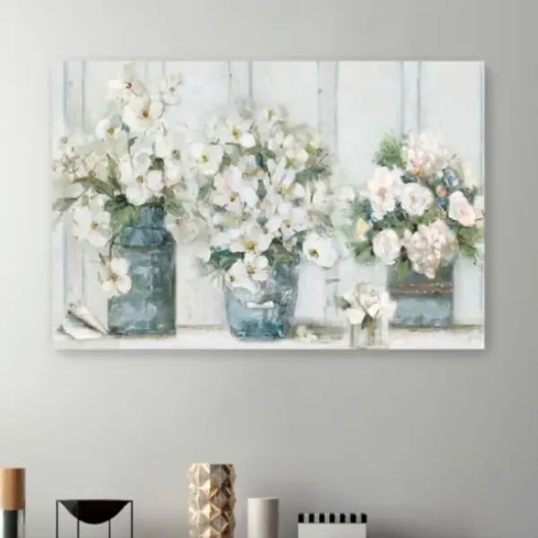 Canvas Art-Kirkland's Home Cottage Mantle Canvas Art Print White/Gray/Green