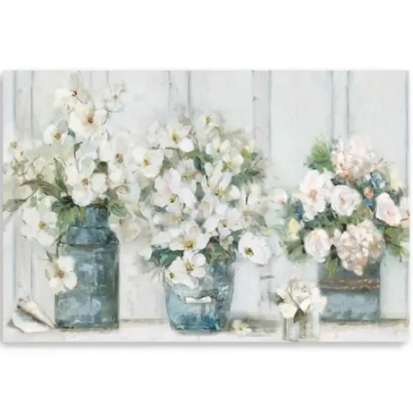 Canvas Art-Kirkland's Home Cottage Mantle Canvas Art Print White/Gray/Green