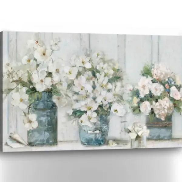 Canvas Art-Kirkland's Home Cottage Mantle Canvas Art Print White/Gray/Green
