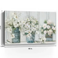 Canvas Art-Kirkland's Home Cottage Mantle Canvas Art Print White/Gray/Green
