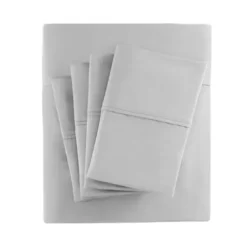Bed Sheets-Kirkland's Home Cotton Blend Sateen 6-Pc. Queen Sheet Set Gray
