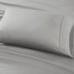 Bed Sheets-Kirkland's Home Cotton Blend Sateen 6-Pc. Queen Sheet Set Gray