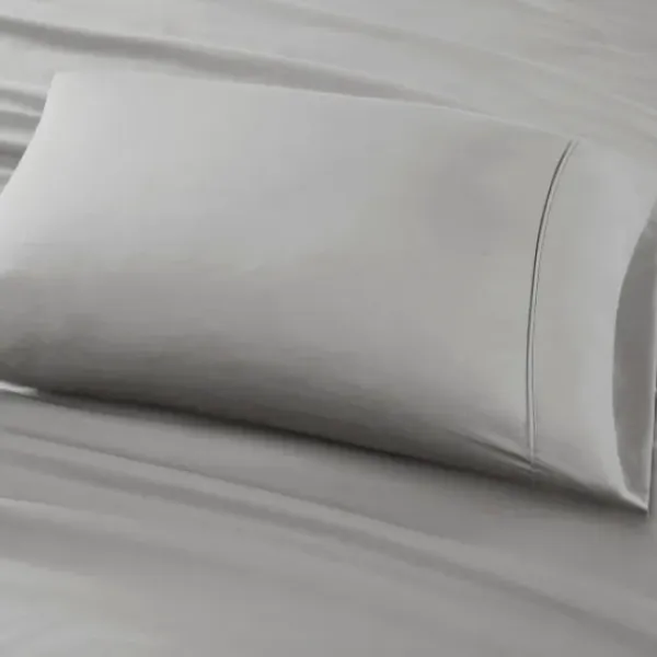Bed Sheets-Kirkland's Home Cotton Blend Sateen 6-Pc. Queen Sheet Set Gray