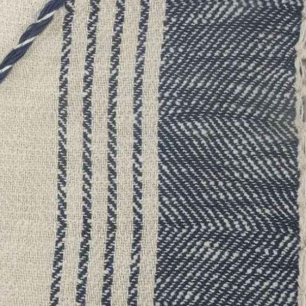 Blankets & Throws-Kirkland's Home Cotton Diamond Geometric Fringe Throw Blue