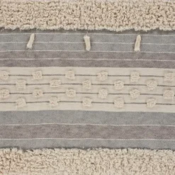 Blankets & Throws-Kirkland's Home Cotton Fringe Eclectic Tufted Throw Ivory/Gray