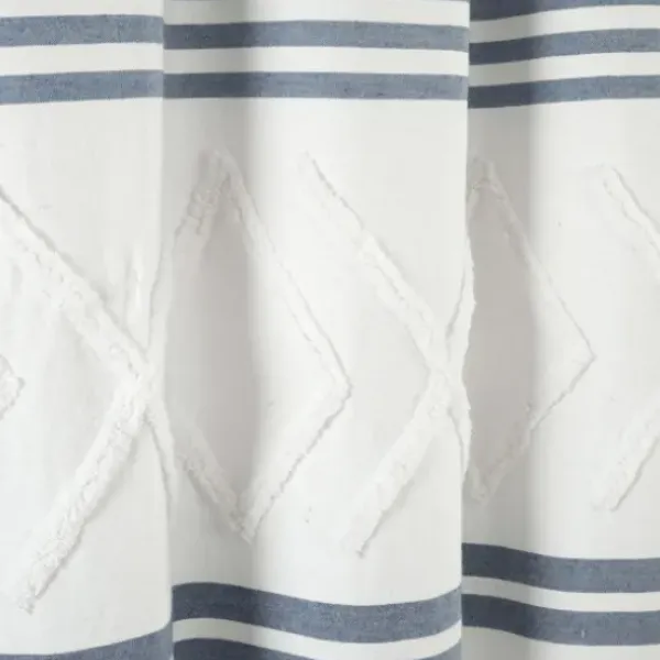 Shower Curtains-Kirkland's Home Cotton Jacquard Shower Curtain Ivory