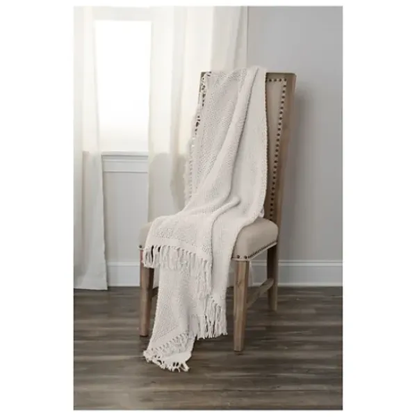 Blankets & Throws-Kirkland's Home Cotton Tassel Throw White