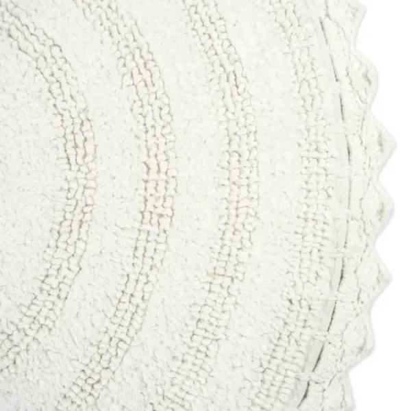 Bathroom Rugs-Kirkland's Home Cotton Tufted Bath Mat With Border, 30 In. Gray
