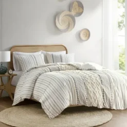 Comforters-Kirkland's Home Cotton Tufted Full/Queen 3-Pc. Comforter Set Ivory