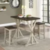 Dining Tables-Kirkland's Home Counter Table And Stools, Set Of 3 Ivory