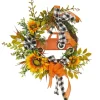 Wreaths-Kirkland's Home Country Car And Sunflowers Harvest Wreath Orange/Green