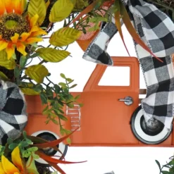 Wreaths-Kirkland's Home Country Car And Sunflowers Harvest Wreath Orange/Green