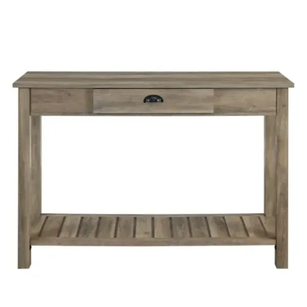 Console Tables-Kirkland's Home Country Style Washed Console Table Gray