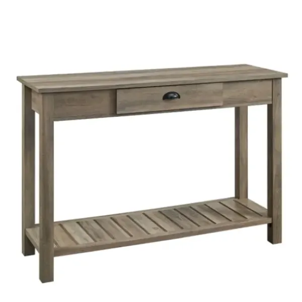 Console Tables-Kirkland's Home Country Style Washed Console Table Gray