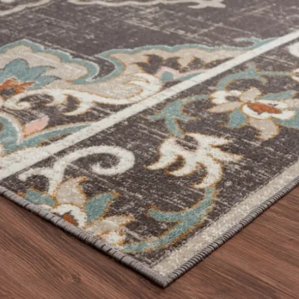 Outdoor Rugs-Kirkland's Home Courcy Transitional Outdoor Accent Rug Blue