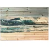 Wall Plaques-Kirkland's Home Crashing Waves Wood Wall Plaque Blue
