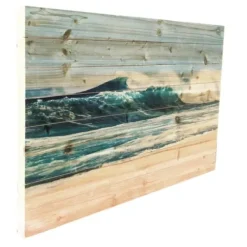 Wall Plaques-Kirkland's Home Crashing Waves Wood Wall Plaque Blue