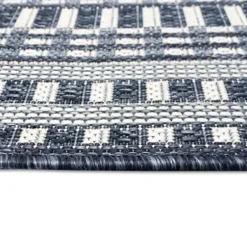 Outdoor Rugs-Kirkland's Home Cream And Blue Geo Indoor/Outdoor Area Rug, 7X9 White/Blue