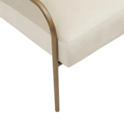 Accent Chairs-Kirkland's Home Cream And Gold Channeled Accent Chair Ivory