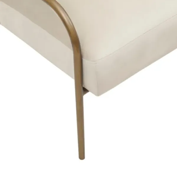 Accent Chairs-Kirkland's Home Cream And Gold Channeled Accent Chair Ivory