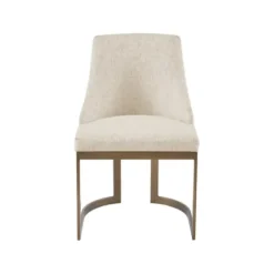 Dining Chairs-Kirkland's Home Cream And Gold Modern Dining Chairs, Set Of 2 Tan