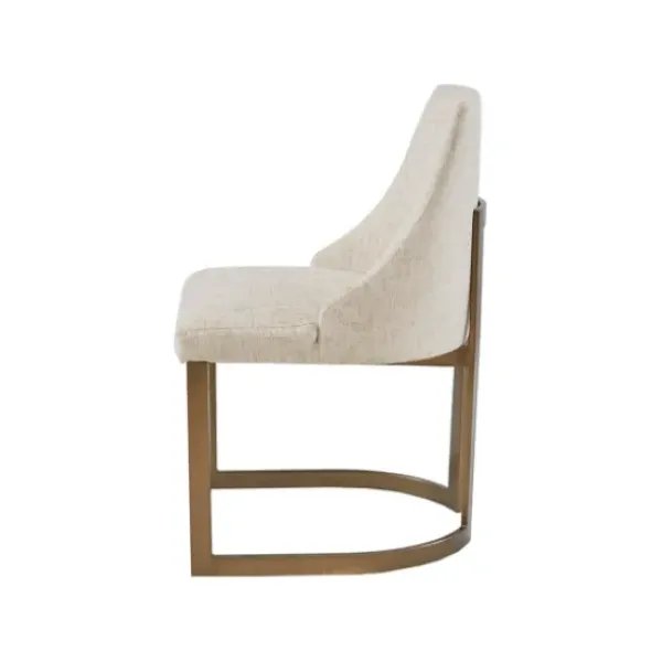Dining Chairs-Kirkland's Home Cream And Gold Modern Dining Chairs, Set Of 2 Tan