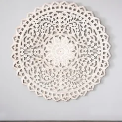 Wall Plaques-Kirkland's Home Cream And Natural Ornate Medallion Wall Plaque White